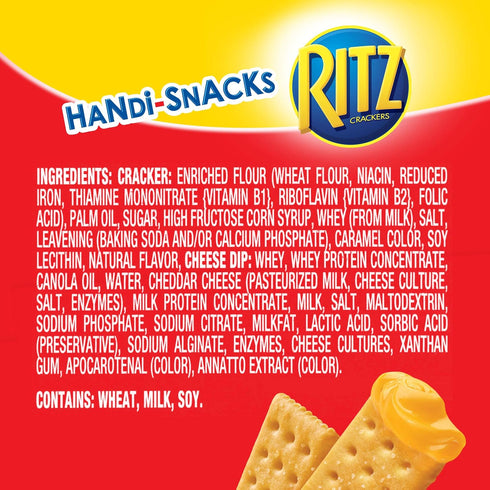 6 0.95 oz Packs RITZ Handi-Snacks Crackers and Cheese Dip