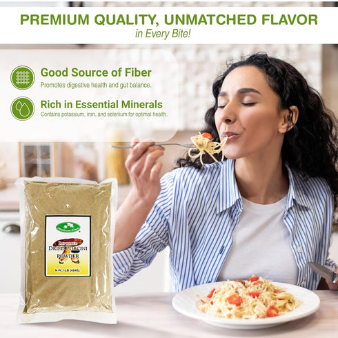 1 lb Mushroom House Dried Porcini Mushroom Powder, - Wild-Harvested, Aromatic, Rich Umami Flavor - Ideal for Rubs