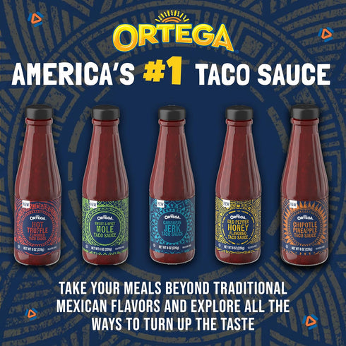 8 Ortega Caribbean Jerk Taco Sauce, Sweet and Spicy Sauce and Marinade, Ounce