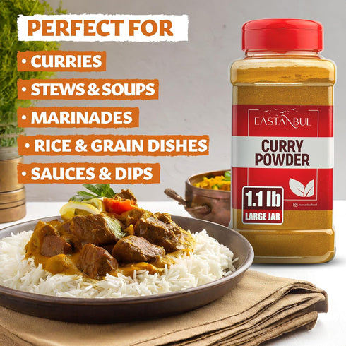 1.1lb, Eastanbul Curry Powder, Traditional Indian Spice Blend Curry, Authentic Seasoning, Premium Quality Blend Yellow