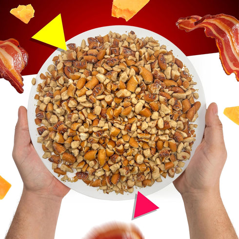 1 Smoky Bacon Cheese Pretzel Pieces | Pound Bag | Bold Flavored, Naturally Seasoned Pretzels | Crunchy, Salty Pretzel