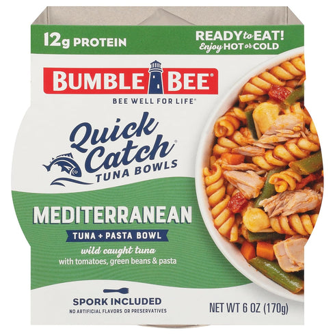 Bumble Bee Quick Catch Mediterranean Pasta, Wild Caught Tuna and Pasta Bowl,
