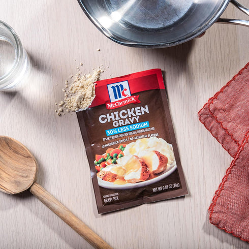 30% 0.87 oz (Pack 12) McCormick Less Sodium Chicken Gravy Mix