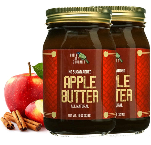 Green Jay Gourmet Low Sugar Apple Butter - All-Natural, Gluten-Free Fruit Spread