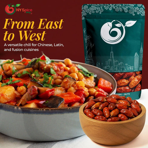 8 NY Spice Shop Chili Pequin Whole Dried - Ounce Dry Pequin Chili Pods - Whole Mexican Pequins Pepper & Mild Red Hot