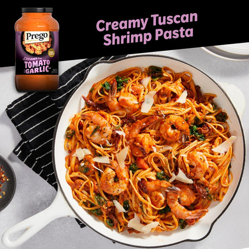 24 oz (Pack 2) Prego Creamy Tomato Pasta Sauce With Garlic, Jar
