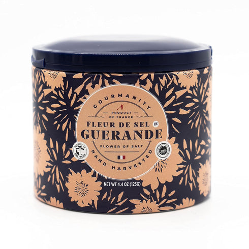 4.4 oz Gourmanity Fleur De Sel De Guerande, Premium Hand Harvested Finishing Salt - Authentic French Sea Sel, Ideal