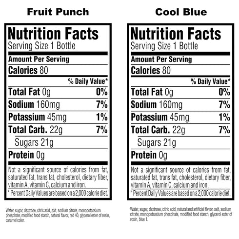 Pack, 12 (Pack 24) Gatorade Thirst Quencher, Fruit Punch and Cool Blue Variety Ounce