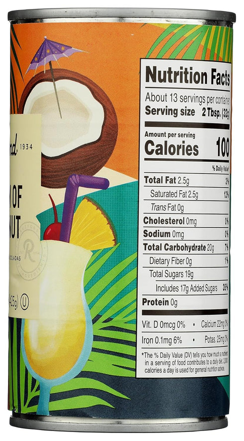15 Pack 1 Roland Foods Cream of Coconut, Ounce Can