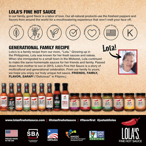 Lola’s Fine Hot Sauce, Carolina Reaper, 5 Fl Oz, All-Natural, Gluten-Free, Keto