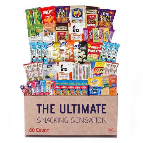 Broadway Basketeers 60 Count Snack Box Variety Pack Care Package for Graduation