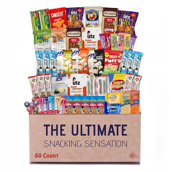 Broadway Basketeers 60 Count Snack Box Variety Pack Care Package for Graduation