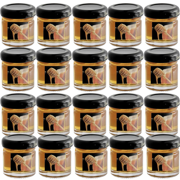 Movelo Pure Honey Mini Jars 1.1 oz Each (Pack of 16) 100% Natural