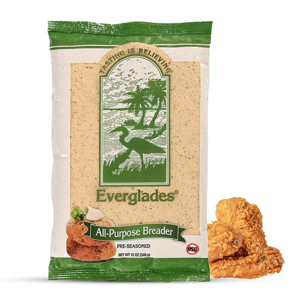 Everglades Pre-Seasoned All Purpose Breading Mix 12 oz Crispy Coating for Fish,