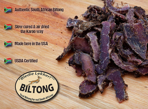 16oz Bledie Lekker Sliced Beef Biltong One Pound Resealable Bag