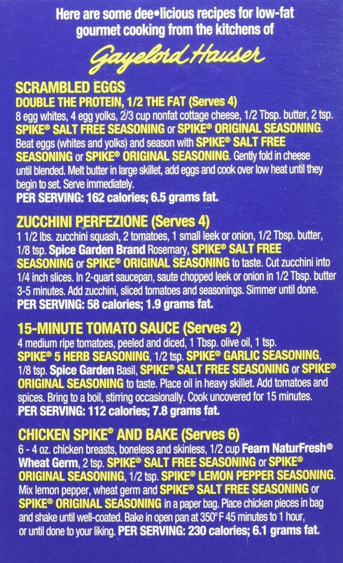 Spike All Natural Seasoning - Salt Free 9 oz Box