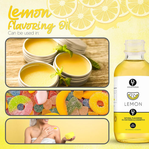 2 Pack 2 Dolce Flav Natural Lemon Extract Ounce Oil-Soluble Kosher, Sugar-Free, Concentrated Fresh Citrus Lemon Flavor