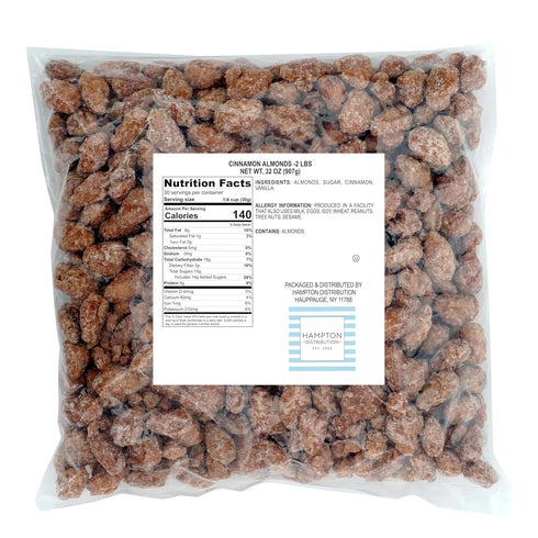 2 Cinnamon Almonds, Pound Bag, The Hampton Popcorn & Candy Company