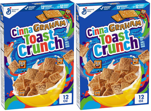 Cinnagraham Toast Crunch Breakfast Cereal, Whole Grain, 12 oz (Pack of 2)