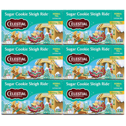 Celestial Seasonings Herbal Tea, Sugar Cookie Sleigh Ride, 18 Count (Pack of