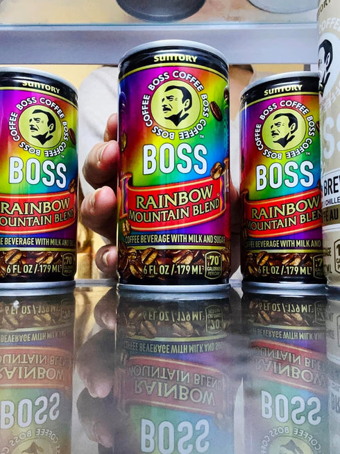 6oz 12 Pack, BOSS Coffee by Suntory Rainbow Mountain Blend Japanese Flash Brew Coffee, Imported from Japan, Espresso