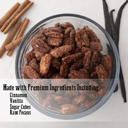 Pop'N Popcorn 33 oz (2.15 lb) Gourmet Cinnamon Roasted Pecan Gift Tin Artisan Hand-Roasted Nuts Fresh to Order by PopN