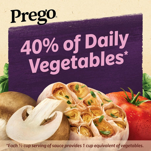23.5 OZ (Pack 6) Prego Cremini Pomodoro With Roasted Garlic Pasta Sauce, Jar