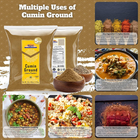 80oz (5lbs) 2.27kg Rani Cumin (Jeera) Powder Spice Bulk ~ All Natural | Vegan | Gluten Friendly | NON-GMO | Kosher |