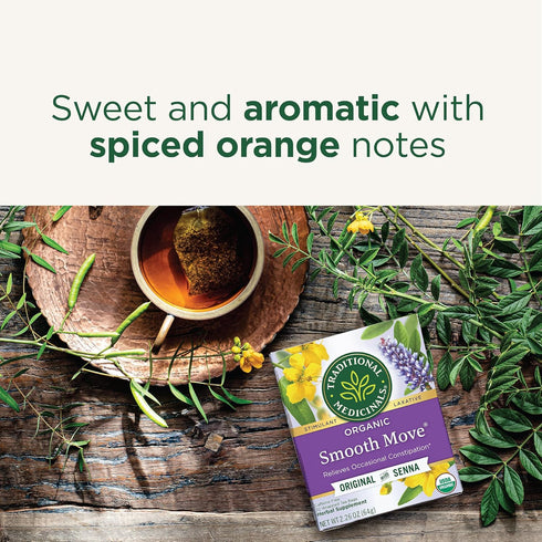 32 Traditional Medicinals Organic, Smooth Move Tea, Original with Senna - Helps Relieve Constipation Overnight