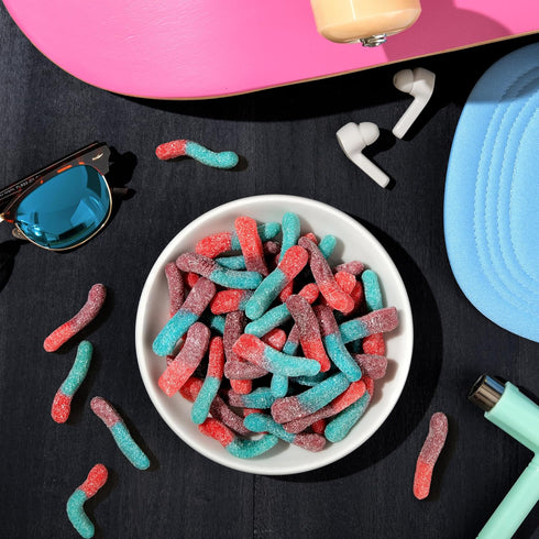Gummy 5 Trolli Sour Brite Crawlers, Very Berry, Sour Worm Candy, Pound Bulk Bag