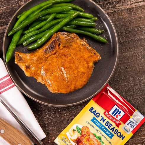 1.06 oz (Pack 6) McCormick Bag 'N Season Pork Chops Cooking Bag & Seasoning Mix