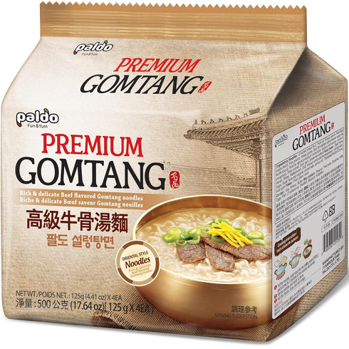 Paldo Premium Gomtang Noodle 500g 4.41oz (Pack of 4)
