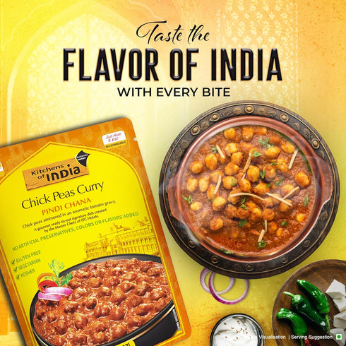 (Pack 6)10 (Pack 6) Kitchens of India Pindi Chana Chick Peas Curry, of Ounces , Gourmet Ready To Eat Authentic Indian