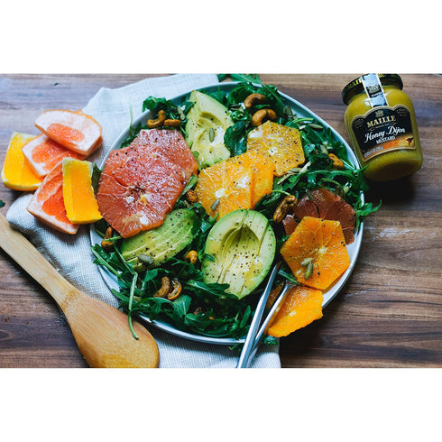 8.11 (Pack 6) Maille Mustard Honey Dijon for Vinaigrettes, Glazed Vegetables, and Chicken Recipes Gourmet Dijon mustard