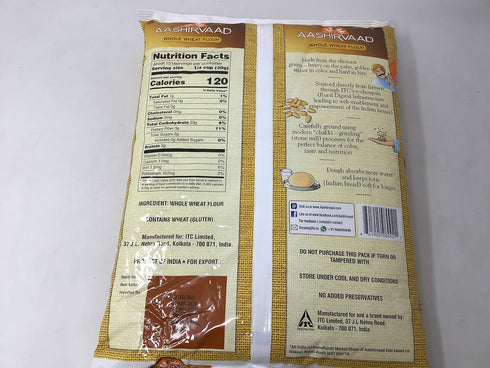 Aashirvaad 10LB WHOLE WHEAT FLOUR