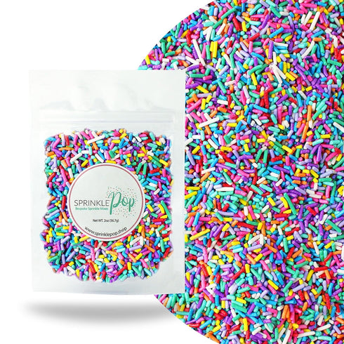Ultimate Unicorn Rainbow Jimmies Sprinkle Mix, Sprinkles Made in USA by Sprinkle Pop, 2oz