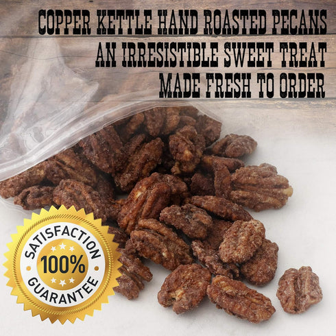 Pop'N Popcorn 24 oz (1.50 lb) Cinnamon Roasted Pecans - Candied Pecan Glazed with Cinnamon to Satisfy Any Sweet Tooth