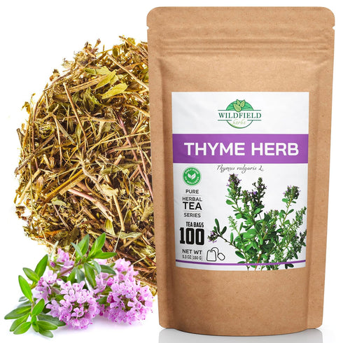 100 Count Thyme Tea Bags (1.5 g) - Thyme Leaves TYME Herb Tea (Thymi Serpiylli Herba)
