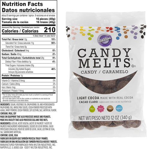 Set, 4-Piece Wilton Light Cocoa and White Candy Melts Candy