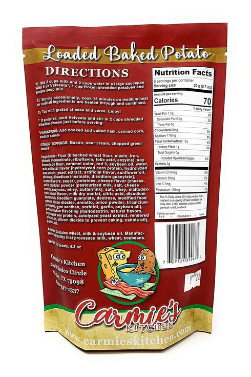 Carmie's Kitchen Loaded Baked Potato Soup Mix - Gourmet Comfort Food