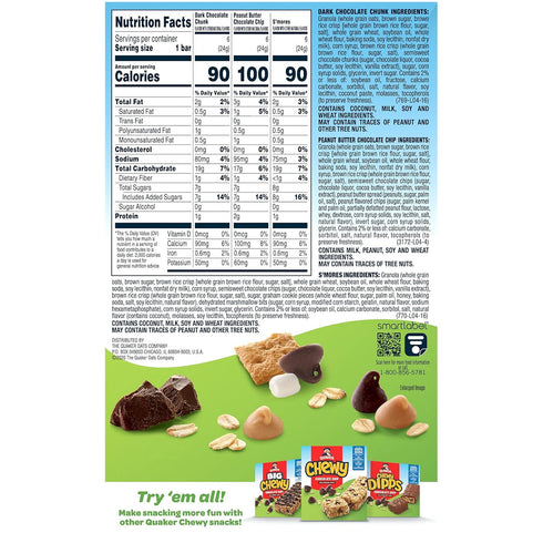 Quaker Pack, 18 Count (Pack 2) Chewy Granola Bars, Variety