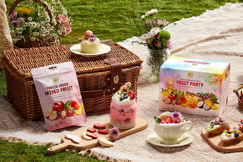 SUNGIVEN 10+ Pack 5 7.06 oz, 100% Freeze-Dried Fruit Party with Fruits, Mixed Fruits Variety of Bag, Health Snack
