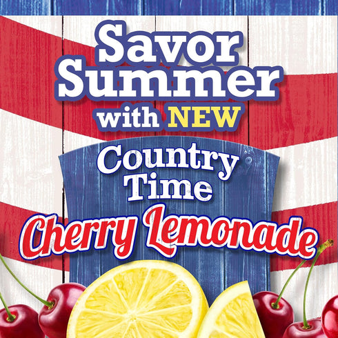 Country 1 18.3 oz Time Cherry Lemonade Powdered Drink Mix, Canister, for Shareable Refreshment, Naturally Flavored