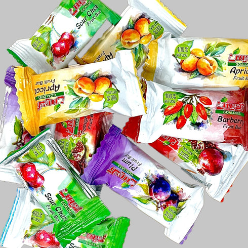 GOALDEES 1 lb Sour Bite-Size Fruit Bar Lavashak - Traditional Persian Snack