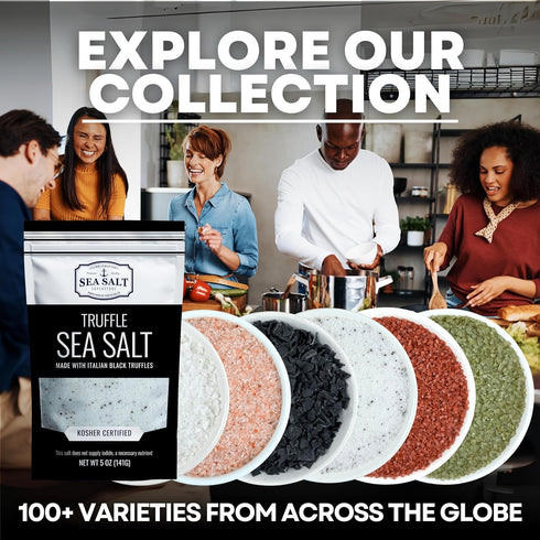 Caravel Gourmet Italian Black Truffle Sea Salt Rich Truffle-Infused Flavor Elevates Dishes Like Soups, Sauces
