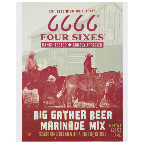 FOUR SIXES 6666 Big Gather Beer Marinade Mix, 1.25 Ounce