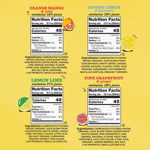 Pack, (Multipack, 12ct, 144 oz) Culture Pop Soda, Zesty & Tarty Variety Probiotic Low Sugar Soda, Sparkling Juice