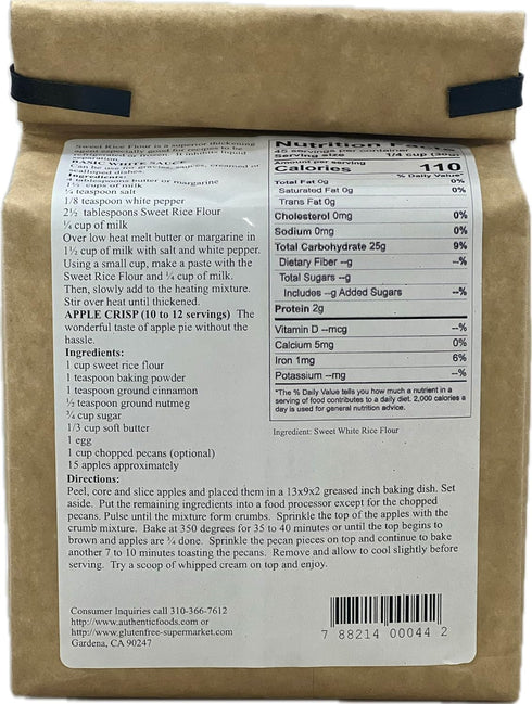 Authentic Foods 3lb Superfine Sweet Rice Flour