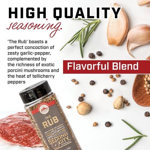 10oz 2-pack, The Rub Seasoning for Steaks, Burgers, Fish, Chicken, and Veggies A Seasoning Blend of Zesty Garlic