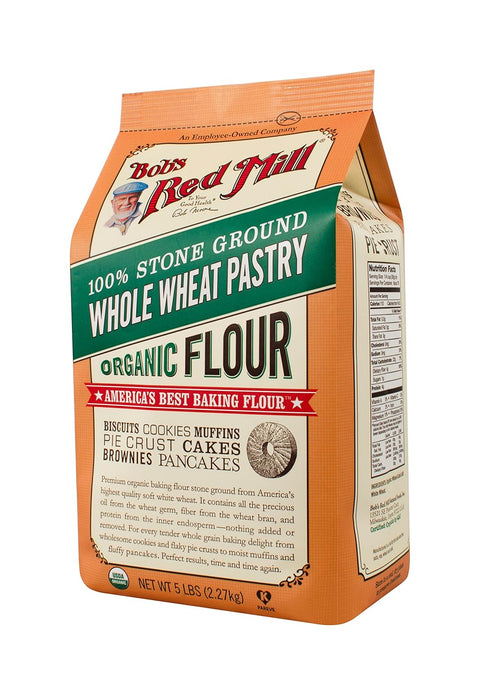 5 lb, 80 Bob's Red Mill Organic Pastry Flour Whole Wheat Ounce